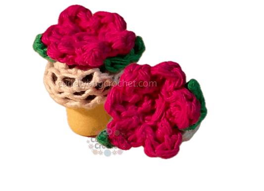 Crochet Pink Flower Bottle Stopper | Handmade | Seasonal Spring Decoration