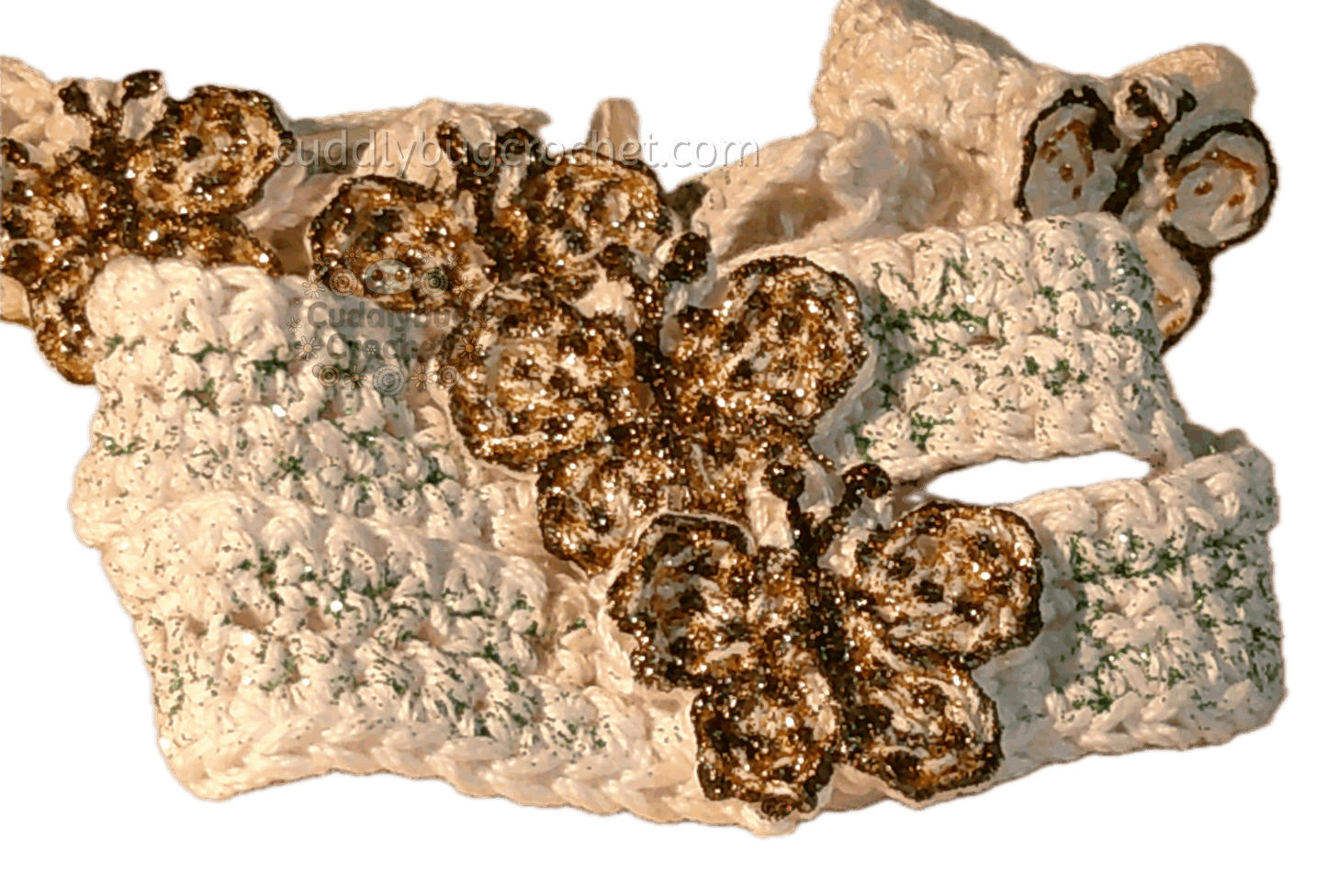 Crochet "Gold" Painted Butterfly Choker Necklace | Hand-Painted | Handmade Accessory