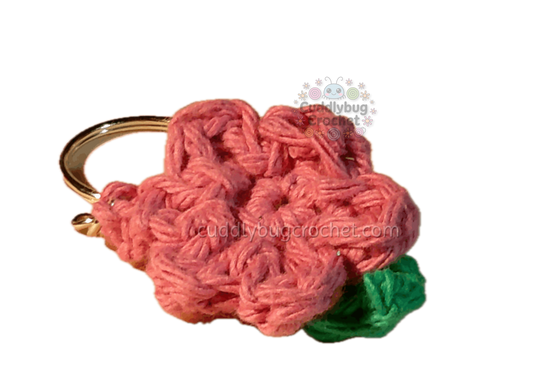 Crochet Pink Flower Keychain | Handmade Accessory | Decorative Keychain