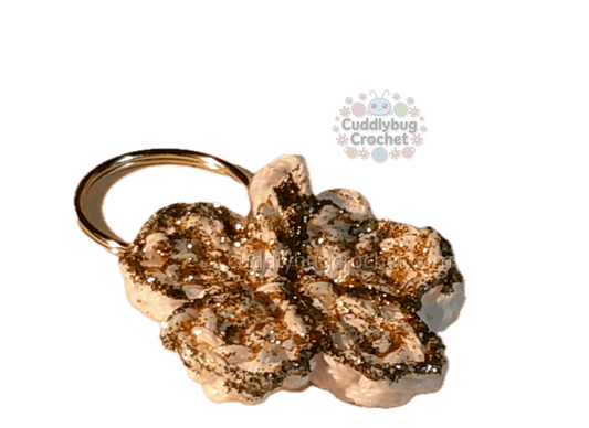 Crochet "Gold" Painted Butterfly Keychain | Handmade Accessory | Decorative Keychain