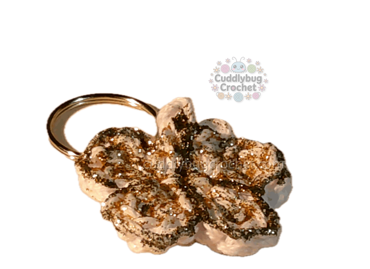 Crochet "Gold" Painted Butterfly Keychain | Handmade Accessory | Decorative Keychain