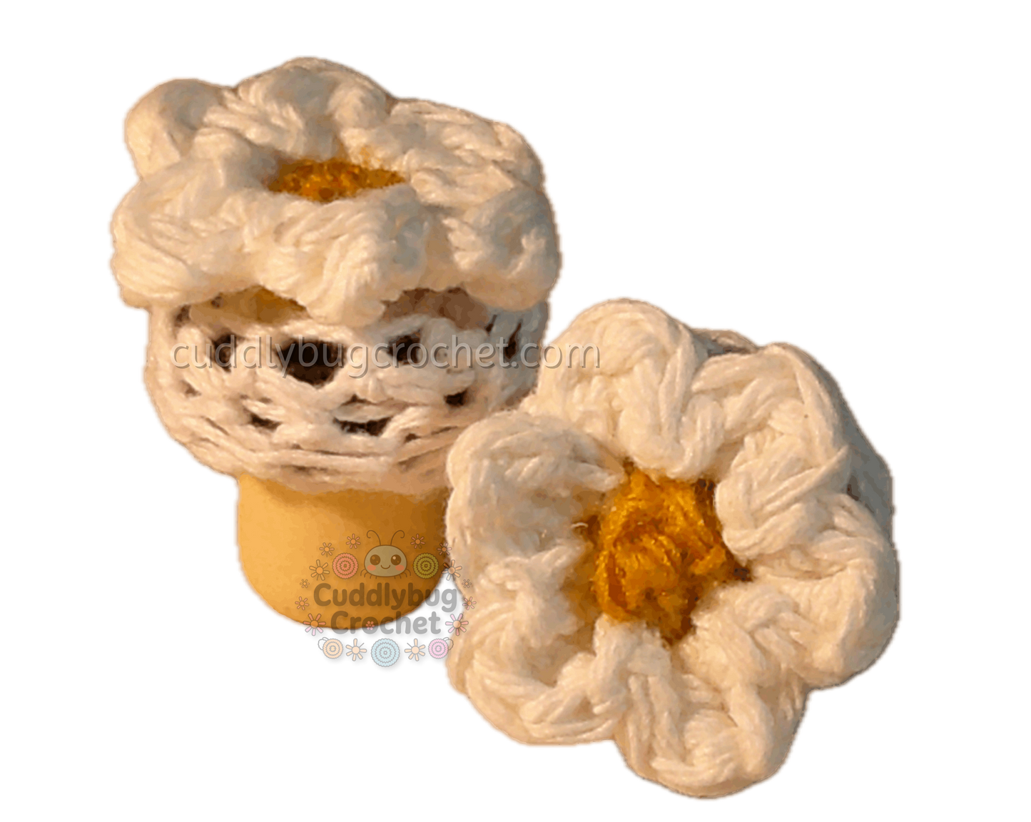 Crochet "Daisy" Flower Bottle Stopper | Handmade | Seasonal Spring Decoration