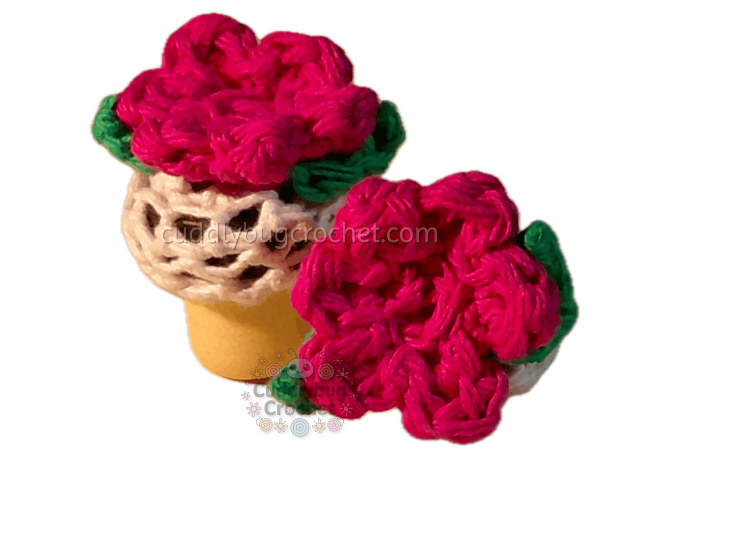 Crochet Pink Flower Bottle Stopper | Handmade | Seasonal Spring Decoration