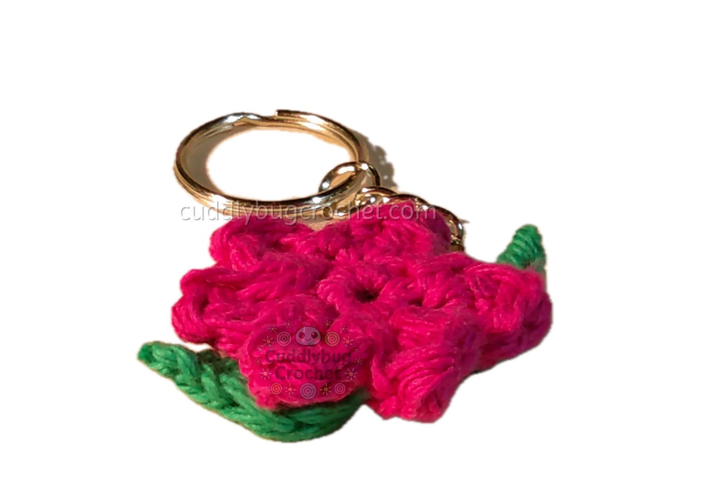 Crochet Pink Flower Keychain | Handmade Accessory | Decorative Keychain