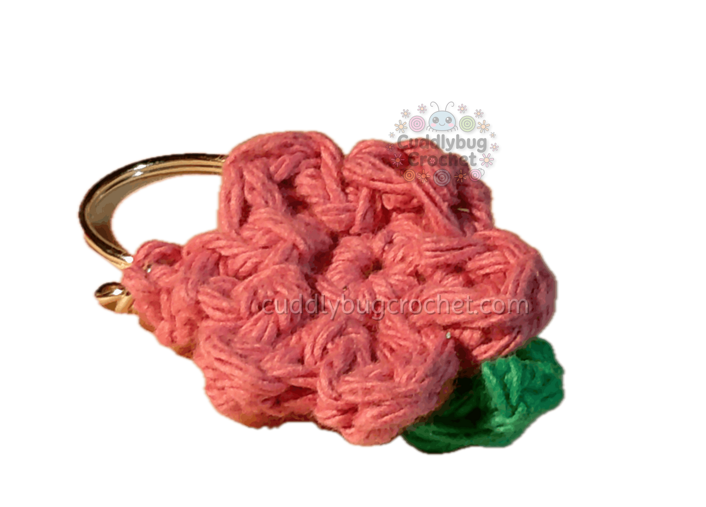 Crochet Pink Flower Keychain | Handmade Accessory | Decorative Keychain
