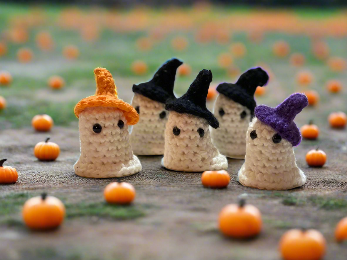 Crochet Witchy Ghost - Handmade Fall Seasonal Decoration